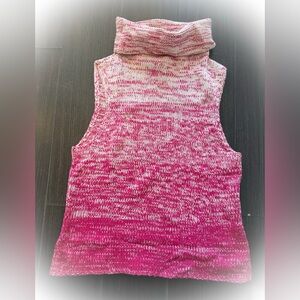 Vintage Laundry By Shelli Segal Pink and Cream Knit Top